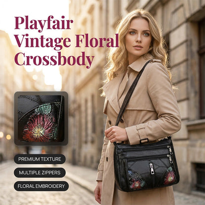 👜 LIMITED-TIME 50% OFF! ✨ High-Capacity Crossbody Bag – Vintage Floral Embroidery, Multiple Pockets, Adjustable 🌸