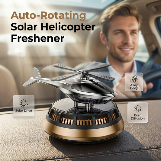 🚗 LIMITED-TIME 50% OFF! ✨ Solar Rotating Car Air Freshener – Helicopter Design, Long-Lasting, Battery-Free 🌞