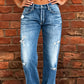 👖 LIMITED-TIME 50% OFF! 💥 Women's Distressed Slim Fit Flare Jeans – Edgy Ripped, Vintage Wash, Leg-Elongating ✨