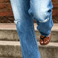 👖 LIMITED-TIME 50% OFF! 💥 Women's Distressed Slim Fit Flare Jeans – Edgy Ripped, Vintage Wash, Leg-Elongating ✨