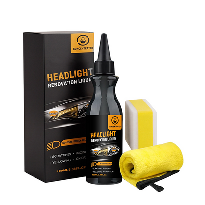 🚗 LIMITED-TIME 50% OFF! 💥 Ultimate Headlight Renovation Liquid – Removes Yellowing, UV Protection, Kit Included ✨