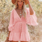 👗 LIMITED-TIME 50% OFF! 💥 Women's Lace Crochet Romper Dress with Built-in Shorts – Cotton, Elastic Waist, Lined ✨