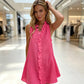 👗 LIMITED-TIME 50% OFF! 💥 Women's Ruffle Trim Button-Front Mini Dress – V-Neck, A-Line, Scalloped Trim ✨