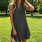 👗 LIMITED-TIME 50% OFF! 💥 Women's Ruffle Trim Button-Front Mini Dress – V-Neck, A-Line, Scalloped Trim ✨