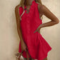 👗 LIMITED-TIME 50% OFF! 💥 Women's Ruffle Trim Button-Front Mini Dress – V-Neck, A-Line, Scalloped Trim ✨