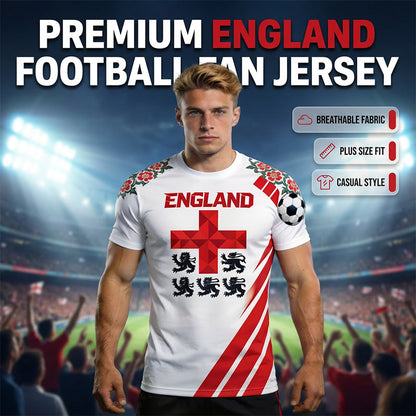 ⚽ LIMITED-TIME 50% OFF! 💥 Premium England Football Fan Jersey – Breathable, Ergonomic Fit, Match Day Ready ✨
