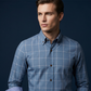 👔 LIMITED-TIME 50% OFF! 💥 Men's Modern Fit Windowpane Shirt – Contrast Details, Button-Down Collar, Premium Blend ✨