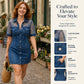 👗 LIMITED-TIME 50% OFF! 💥 Women's Sheer Lace Denim Mini Dress – Contrast Texture, Sexy Sweet, Club-Ready ✨