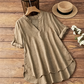 👚 LIMITED-TIME 50% OFF! 💥 Women's Casual Loose Fit V-Neck Blouse – Roll-Up Sleeves, High-Low Hem, Side Buttons ✨