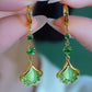 🍃 LIMITED-TIME 50% OFF! 💥 Elegant Ginkgo Leaf Tassel Earrings – Green Stone, Lightweight, Nature-Inspired ✨