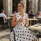 👗 LIMITED-TIME 50% OFF! 💥 Women's Polka Dot Sleeveless V-Neck Dress – Classic Print, Adjustable Tie, Versatile