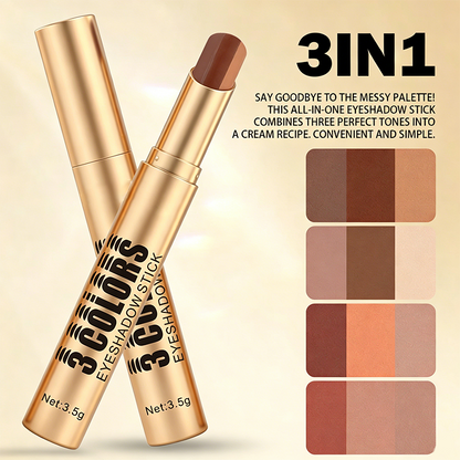 🎨 LIMITED-TIME BUY 1 GET 1 FREE! 💥 3-in-1 Gradient Eyeshadow Stick – One Swipe, Curved Nib, Waterproof ✨