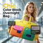 🎒 LIMITED-TIME 50% OFF! 💥 Casual Color Block Overnight Bag – Dual Front Compartments, Durable Fabric, Versatile ✨