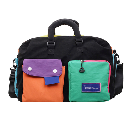 🎒 LIMITED-TIME 50% OFF! 💥 Casual Color Block Overnight Bag – Dual Front Compartments, Durable Fabric, Versatile ✨