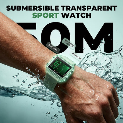 ⌚ LIMITED-TIME 50% OFF! 💥 Water Resistant Transparent Digital Watch – 50M, Luminous, Hybrid Display ✨