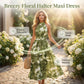 👗 LIMITED-TIME 50% OFF! 💥 Women's Halter Neck Sleeveless Printed Dress – Smocked Waist, Flowing Maxi, Watercolor ✨