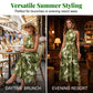 👗 LIMITED-TIME 50% OFF! 💥 Women's Halter Neck Sleeveless Printed Dress – Smocked Waist, Flowing Maxi, Watercolor ✨
