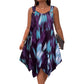 👗 LIMITED-TIME 50% OFF! 💥 Elegant Gradient Print Sleeveless Dress – Asymmetrical Hem, O-Ring Straps, Flowy ✨
