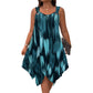 👗 LIMITED-TIME 50% OFF! 💥 Elegant Gradient Print Sleeveless Dress – Asymmetrical Hem, O-Ring Straps, Flowy ✨