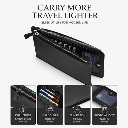 👝 LIMITED-TIME 50% OFF! 💥 Slim Long Wallet for Men – Thin Profile, Multiple Card Slots, Premium Feel ✨