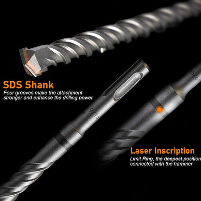 🔧 LIMITED-TIME 50% OFF! 💥 9-Piece SDS Plus Hammer Drill Bit Set – Tungsten Carbide Tip, U-Shaped Flute, Versatile ✨