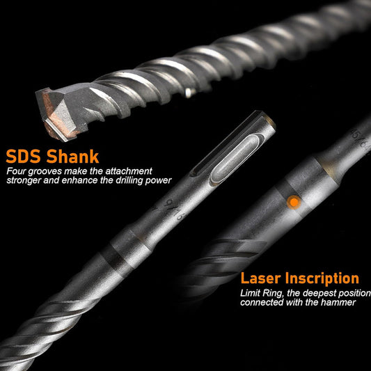 🔧 LIMITED-TIME 50% OFF! 💥 9-Piece SDS Plus Hammer Drill Bit Set – Tungsten Carbide Tip, U-Shaped Flute, Versatile ✨