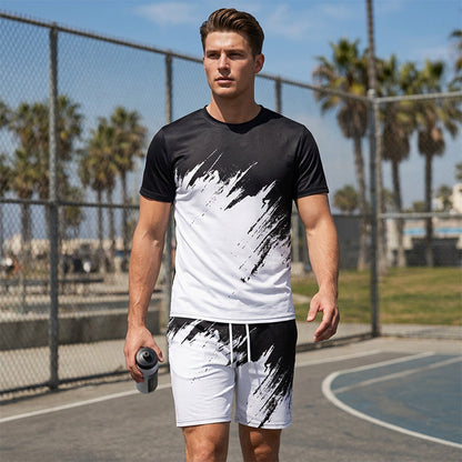 👕 LIMITED-TIME 50% OFF! 💥 Men's Summer Dynamic Print Casual Set – 3D Brushstroke, Ultra-Soft, Ergonomic Fit ✨