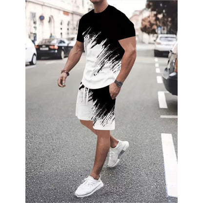 👕 LIMITED-TIME 50% OFF! 💥 Men's Summer Dynamic Print Casual Set – 3D Brushstroke, Ultra-Soft, Ergonomic Fit ✨