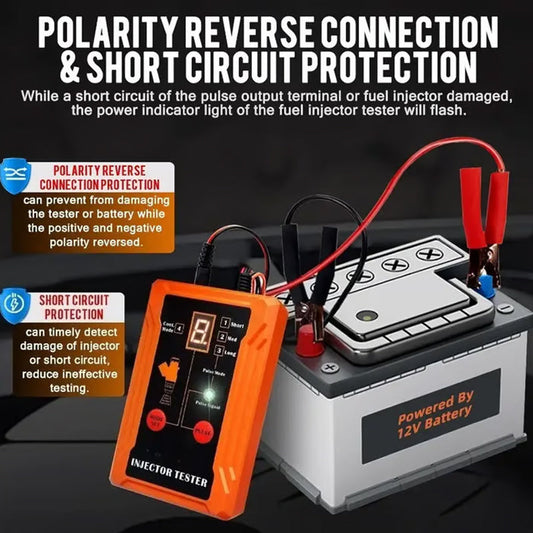 🔧 LIMITED-TIME 50% OFF! 💥 Professional 4-Mode Fuel Injector Tester & Cleaner – Pulse Modes, 12V Power, LED Display ✨