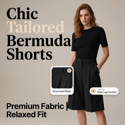 🩳 LIMITED-TIME 50% OFF! 💥 Women's Loose Fit Bermuda Shorts – High-Waist, Front Pleats, Breathable ✨