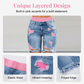 🩳 LIMITED-TIME 50% OFF! 💥 Women's Distressed Denim Shorts with Colorful Leggings Set – High-Stretch, Layered, High-Waist
