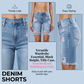 🩳 LIMITED-TIME 50% OFF! 💥 Women's Distressed Denim Shorts with Colorful Leggings Set – High-Stretch, Layered, High-Waist