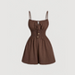 👗 LIMITED-TIME 50% OFF! 💥 Women's Crinkle Textured Playsuit – Smocked Waist, Bow-Tie Bodice, Hourglass Fit ✨