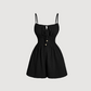 👗 LIMITED-TIME 50% OFF! 💥 Women's Crinkle Textured Playsuit – Smocked Waist, Bow-Tie Bodice, Hourglass Fit ✨