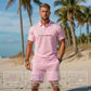 👕 LIMITED-TIME 50% OFF! ✨ Men's 2-Piece Polo Shirt & Shorts Set – Classic Collar, Breathable, Drawstring Waist 🌊