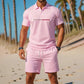 👕 LIMITED-TIME 50% OFF! ✨ Men's 2-Piece Polo Shirt & Shorts Set – Classic Collar, Breathable, Drawstring Waist 🌊