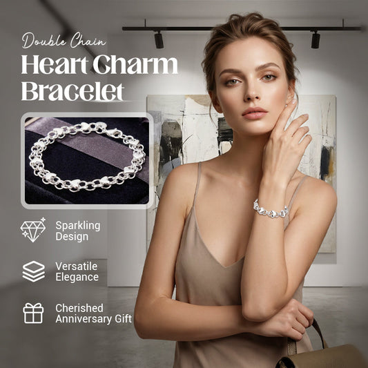 💖 2026 Sale — Over 38,000 Sold!✨ Double Chain Heart Charm Bracelet