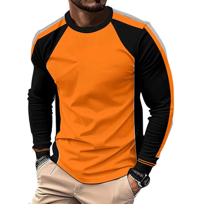 👕 50% OFF NOW! ✨ Crewneck Color Block Long Sleeve T-Shirt – High-contrast & breathable – Athletic fit, perfect for training or casual streetwear 🔥🌿