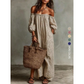 👗 LIMITED-TIME 50% OFF! ✨ Women's Off-Shoulder Maxi Dress – Lantern Sleeves, Relaxed Fit, Side Pockets 🌸