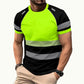 😎Men’s Fluorescent Color Block Athletic Shirt Outdoor Safety Tee