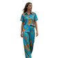 👗 LIMITED-TIME 50% OFF! ✨ Chic Peacock Blue Two-Piece Set – Short Sleeve Top, Straight Pants with Pockets, Travel Ready 🌿