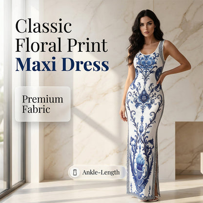🎁2026 New Arrivals 60% OFF💥Women's Classic Floral Print Maxi Dress