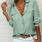 👔 LIMITED-TIME 50% OFF! ✨ Women's Solid Lapel Long Sleeves Button-Down Shirt – Classic Collar, Chest Pockets, Relaxed Fit 🌿