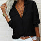 👔 LIMITED-TIME 50% OFF! ✨ Women's Solid Lapel Long Sleeves Button-Down Shirt – Classic Collar, Chest Pockets, Relaxed Fit 🌿