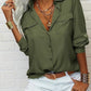👔 LIMITED-TIME 50% OFF! ✨ Women's Solid Lapel Long Sleeves Button-Down Shirt – Classic Collar, Chest Pockets, Relaxed Fit 🌿