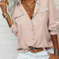 👔 LIMITED-TIME 50% OFF! ✨ Women's Solid Lapel Long Sleeves Button-Down Shirt – Classic Collar, Chest Pockets, Relaxed Fit 🌿