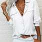 👔 LIMITED-TIME 50% OFF! ✨ Women's Solid Lapel Long Sleeves Button-Down Shirt – Classic Collar, Chest Pockets, Relaxed Fit 🌿