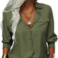 👔 LIMITED-TIME 50% OFF! ✨ Women's Solid Lapel Long Sleeves Button-Down Shirt – Classic Collar, Chest Pockets, Relaxed Fit 🌿