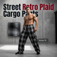 👖 LIMITED-TIME 50% OFF! ✨ Men's Retro Plaid Loose Fit Cargo Pants – Wide Leg, Cargo Pockets, Drawstring Waist 🌿