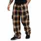 👖 LIMITED-TIME 50% OFF! ✨ Men's Retro Plaid Loose Fit Cargo Pants – Wide Leg, Cargo Pockets, Drawstring Waist 🌿